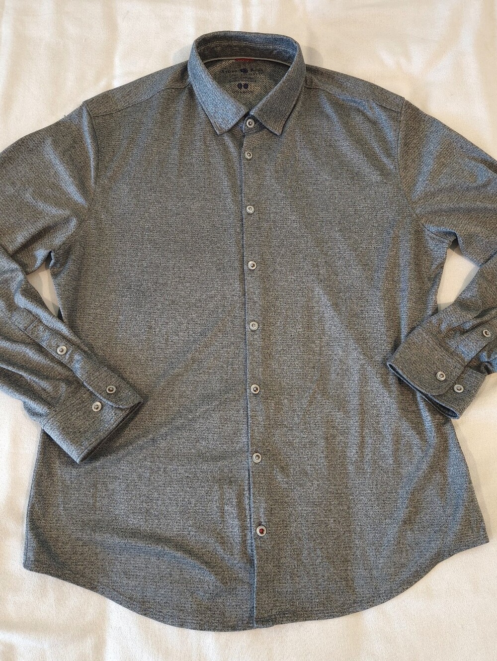 Stone Rose Gray Performance Button Down Shirt Size Large